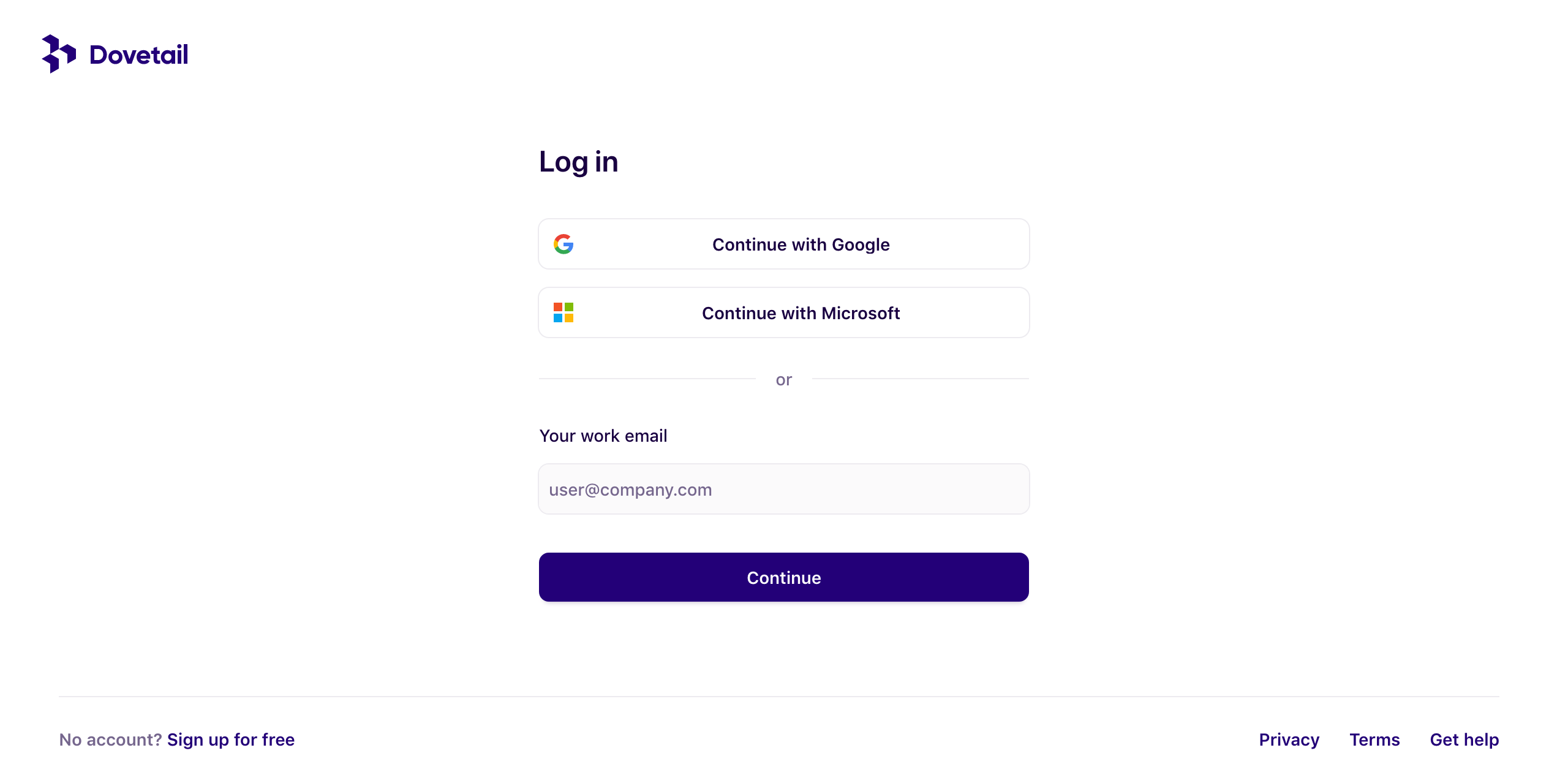 Dovetail login