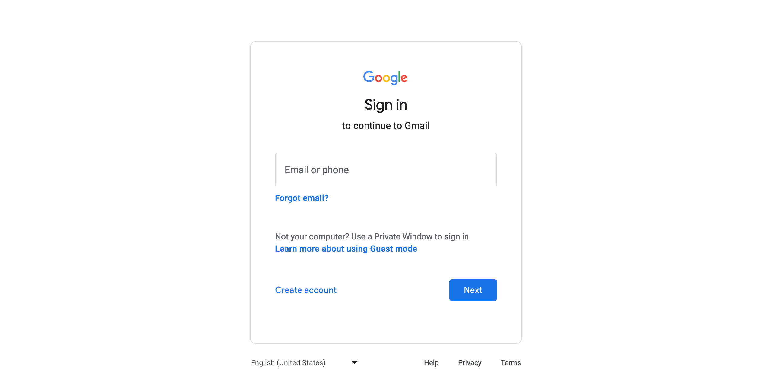 Gmail login