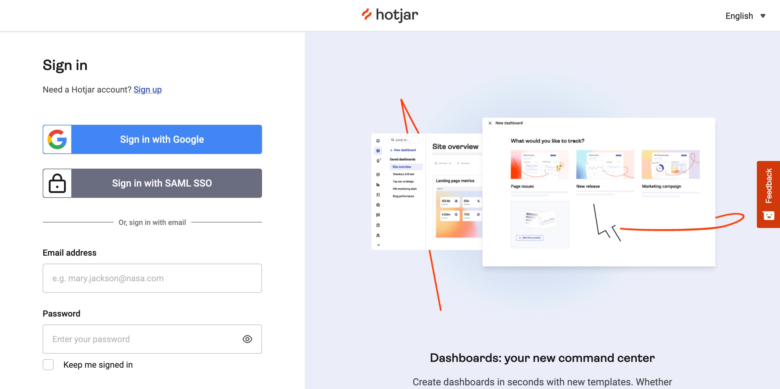 Hotjar login